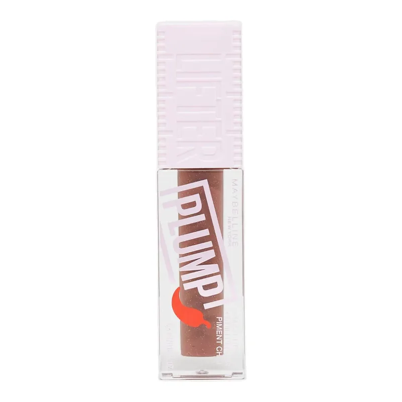 Lifter Plump Lip Gloss XL mit langanhaltendem Volumen, beheizter Formel mit Hyaluronsäure und Chili-Extrakt, vegane Formel und Applikator, Farbton 007 Cocoa Zing von Maybelline – Produktfoto