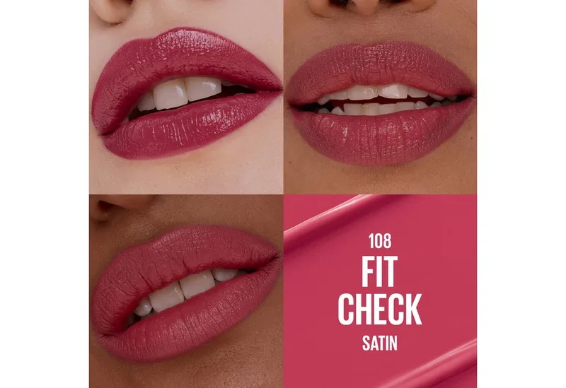Lippenstift SERUM LIPSTICK SATIN, 8 Stunden lang feuchtigkeitsspendend und aufpolsternd fra Maybelline i Lyserød – produktbillede 3 af 3