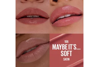 Lippenstift SERUM LIPSTICK SATIN, 8 Stunden lang feuchtigkeitsspendend und aufpolsternd fra Maybelline i Beige – produktbillede 3 af 3