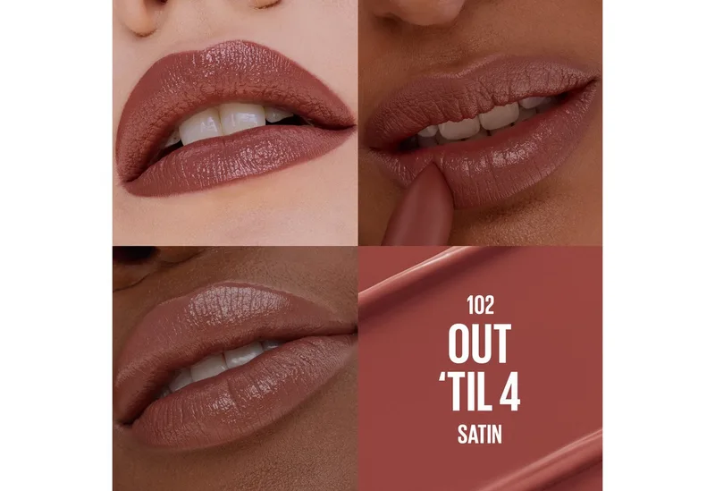 Lippenstift SERUM LIPSTICK SATIN, 8 Stunden lang feuchtigkeitsspendend und aufpolsternd van Maybelline in Paars – productfoto 3 van 3