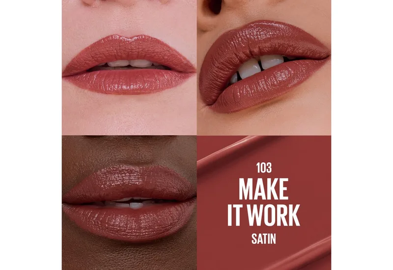 Lippenstift SERUM LIPSTICK SATIN, 8 Stunden lang feuchtigkeitsspendend und aufpolsternd fra Maybelline i Lyserød – produktbillede 3 af 3