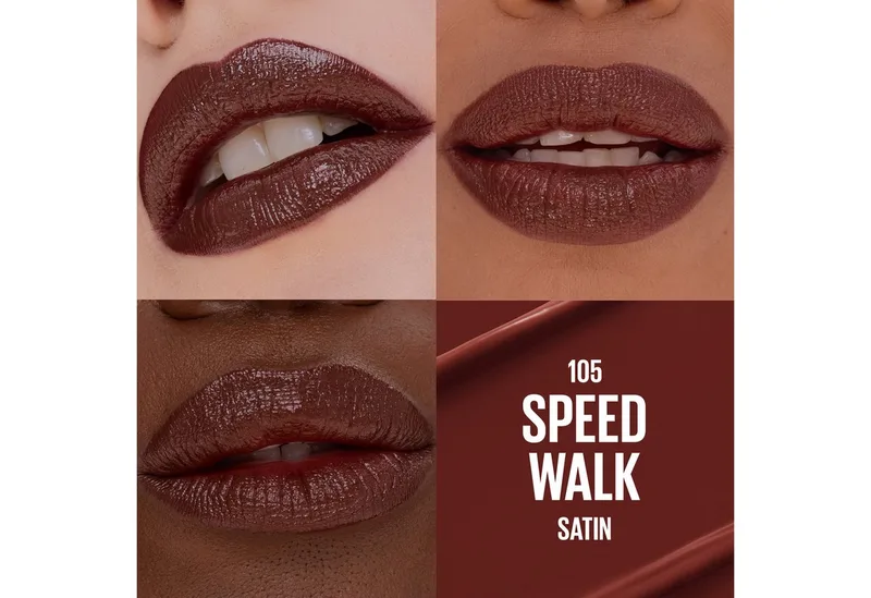 Lippenstift SERUM LIPSTICK SATIN, 8 Stunden lang feuchtigkeitsspendend und aufpolsternd fra Maybelline i Brun – produktbillede 3 af 3