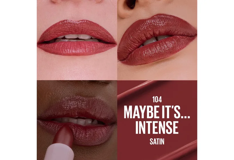 Lippenstift SERUM LIPSTICK SATIN, 8 Stunden lang feuchtigkeitsspendend und aufpolsternd von Maybelline in Rot – Produktfoto 3 von 3