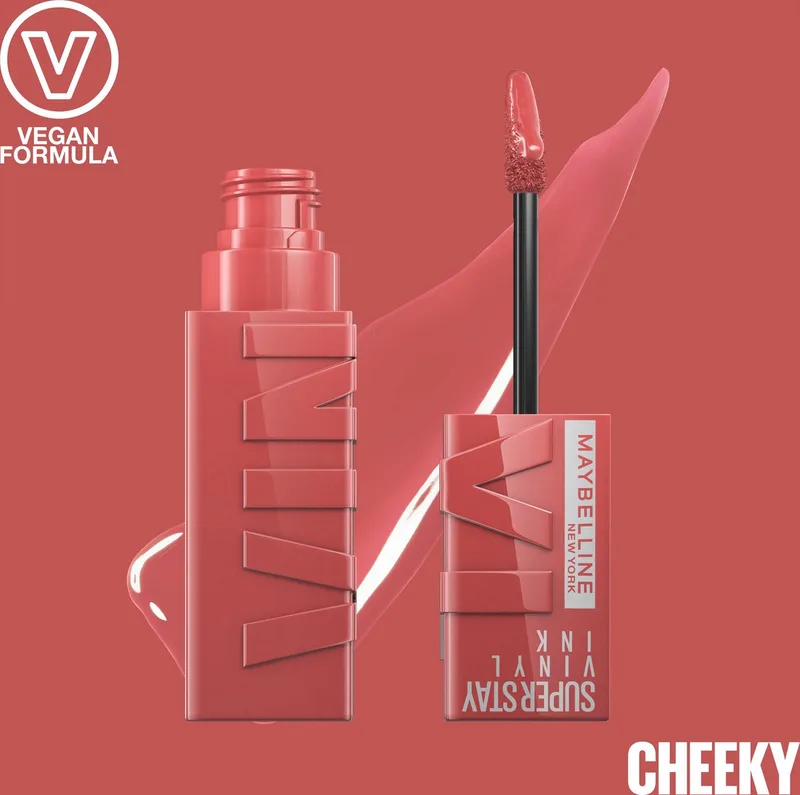 Lippenstift SUPER STAY VINYL INK, mit mattem Finish, flüssige Textur, bis zu 16h Halt fra Maybelline i Lyserød – produktbillede 4 af 5