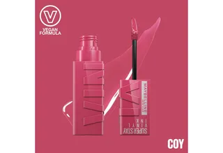 Lippenstift SUPER STAY VINYL INK, mit mattem Finish, flüssige Textur, bis zu 16h Halt van Maybelline in Roze – productfoto 4 van 5