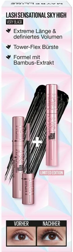 Mascara LASH SENSATIONAL SKY HIGH, schafft volles Volumen und extreme Länge fra Maybelline i Sort – produktbillede 5 af 5
