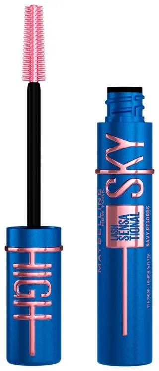 Mascara LASH SENSATIONAL SKY HIGH Waterproof, schafft volles Volumen und extreme Länge von Maybelline in Blau – Produktfoto 1 von 2