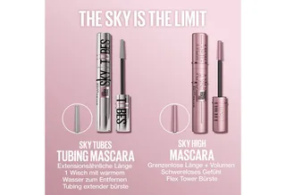 Mascara LASH SENSATIONAL SKY TUBES TUBING MASCARA, Wimper für Wimper ultimative Länge von Maybelline in Schwarz – Produktfoto 4 von 5