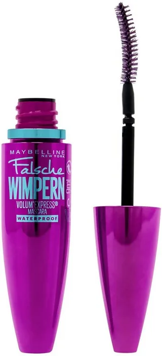 Mascara Volum‘ Express Falsche Wimpern Waterproof, mit patentierter Löffelbürste fra Maybelline i Sort – produktbillede 1 af 3