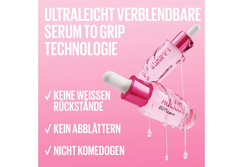 Primer GRIPPY SERUM PRIMER, vereint Serum und Primer in nur einem Produkt von Maybelline in Weiß – Produktfoto 5 von 5
