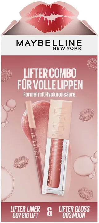 Schmink-Set Set: Lifter Gloss + Lifter Liner Lippenkonturenstift, Mit Hyaluronsäure, schöner Glanz, pflegend. fra Maybelline i Flerfarvet – produktbillede 1 af 5