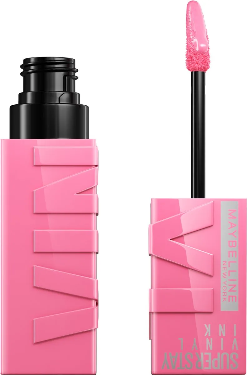 SuperStay Vinyl Ink Longwear Liquid Lipstick - 155 Upbeat - vloeibare lippenstift - voor een schitterende glans en intense kleur - blijft tot wel 16 uur zitten - geeft niet af - roze von Maybelline in 155 Upbeat – Produktfoto