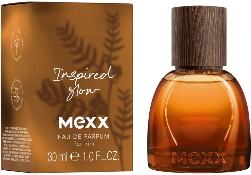 Inspired Glow Eau de Parfum voor heren, Opbeurend, Langhoudende geur, Vegan formule von Mexx in 30 ml – Produktfoto