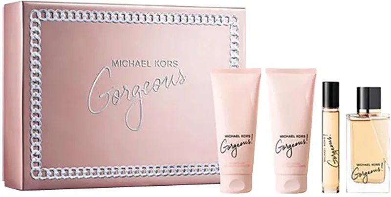 Gorgeous Giftset - 100 ml eau de parfum spray + 10 ml eau de parfum spray + 100 ml showergel + 100 ml bodylotion - cadeauset voor dames by Michael Kors – product photo
