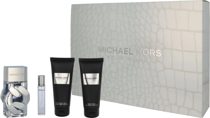 pour Homme Giftset - 100 ml eau de parfum spray + 10 ml eau de parfum tasspray + 100 ml aftershave balm + 100 ml showergel - cadeauset voor heren van Michael Kors – productfoto