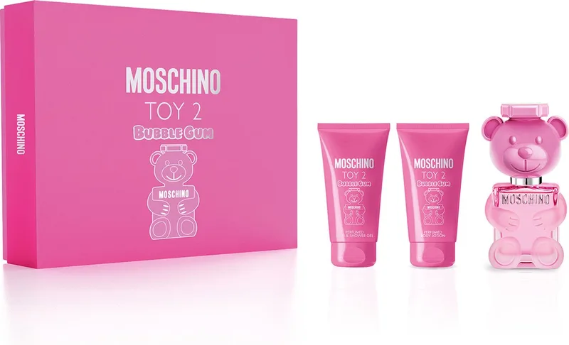 Toy 2 Bubble Gum gift set 50ml eau de parfum + 50ml body lotion + 50ml Douchegel von Moschino – Produktfoto