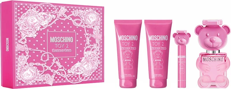 Toy 2 Bubble Gum Giftset - 100 ml eau de toilette spray + 10 ml eau de toilette tasspray + 100 ml showergel + 100 ml bodylotion - cadeauset voor dames de Moschino – photo du produit