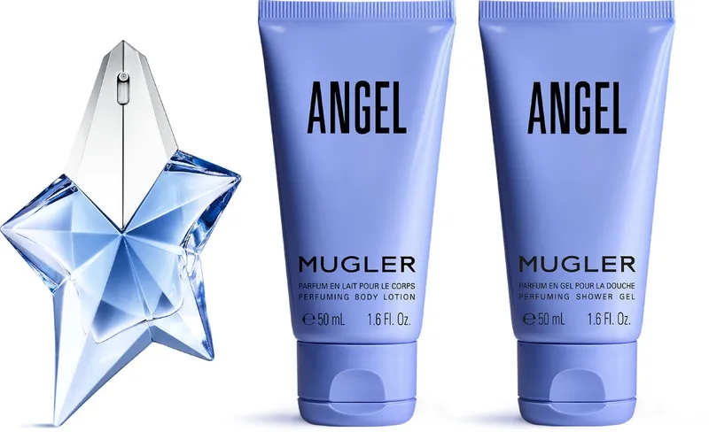 Angel Eau de Parfum Geschenkset - Angel Eau de Parfum 25ml, Bodylotion 50ml & Douchegel 50ml fra Mugler – produktbillede