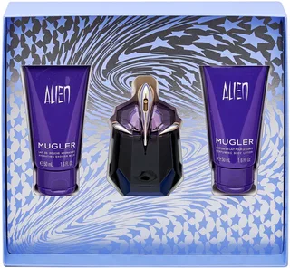 Eau de Parfum ALIEN, 3-tlg., Geschenkset: EDP 30ml + Bodylotion 50ml + Showergel 50ml fra Mugler – produktbillede 1 af 2