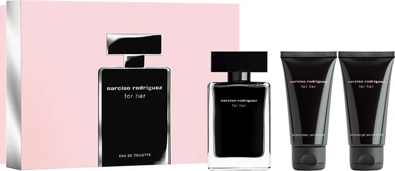 for Her eau de toilette 50 ml + body lotion 50 ml + shower gel 50 ml - Geschenkset Dames by Narciso Rodriguez – product photo