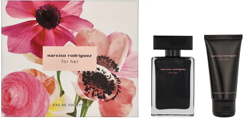 For Her Gift Set 50ml Eau de Toilette + 50ml body Lotion fra Narciso Rodriguez – produktbillede