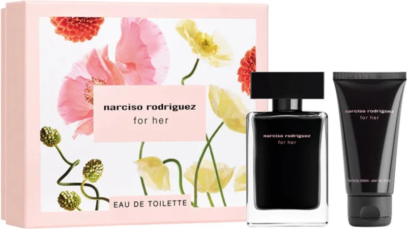 for Her Giftset - 50 ml eau de toilette spray + 50 ml bodylotion - cadeauset voor dames von Narciso Rodriguez – Produktfoto