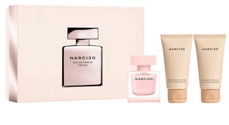 Narciso Cristal EDP 50 ml + Body Lotion 50 ml + Shower Gel 50 ml - Geschenkset Dames fra Narciso Rodriguez – produktbillede