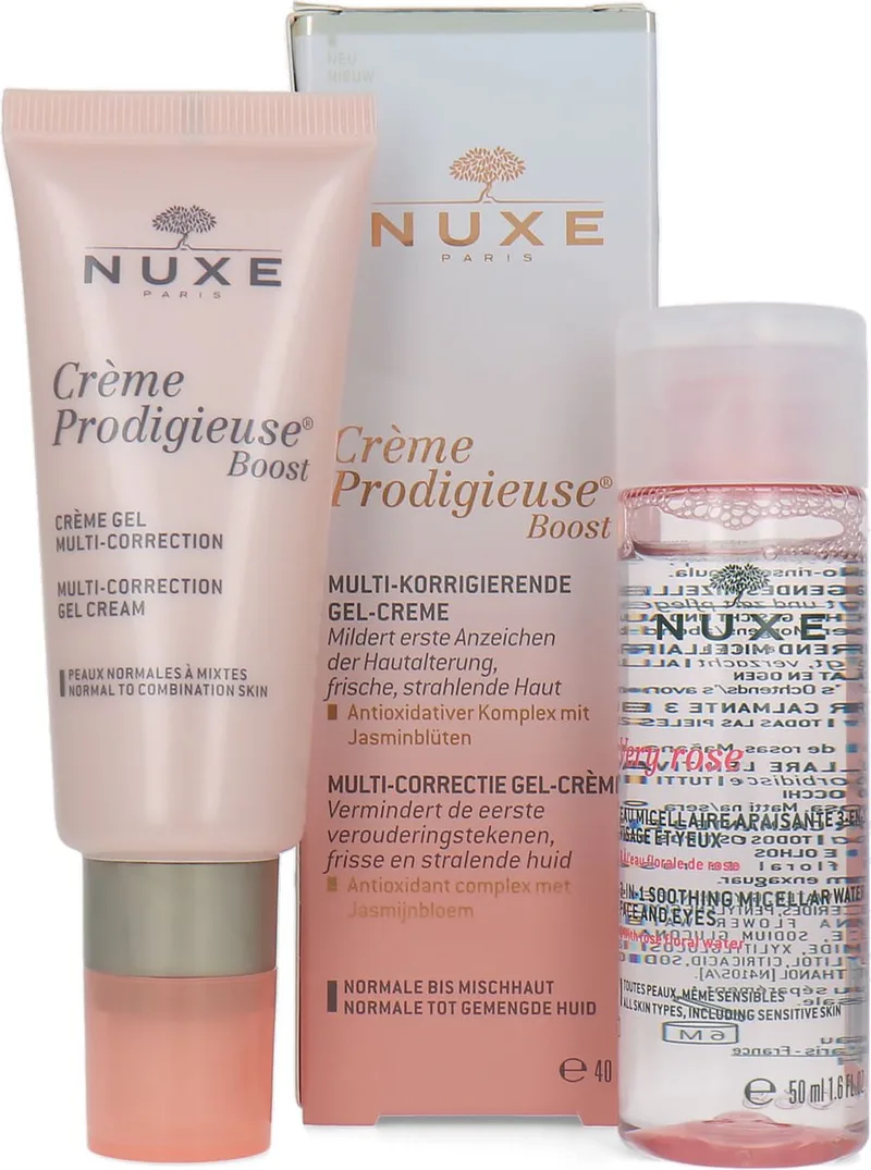 Crème Prodigieuse Multi-Correction Gel Cream + Micellar Water Face - 40 ml - 50 ml (voor normale tot gemengde huid) van Nuxe – productfoto