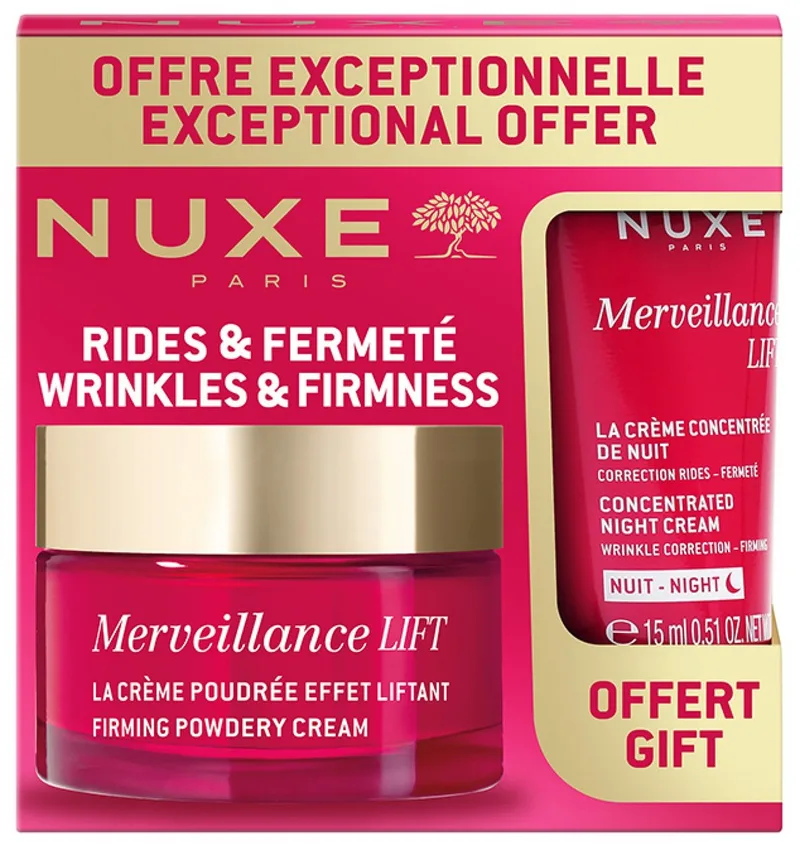 Merveillance LIFT Poedercrème Liftend Effect 50 ml + Geconcentreerde Nachtcrème 15 ml Gratis von Nuxe – Produktfoto