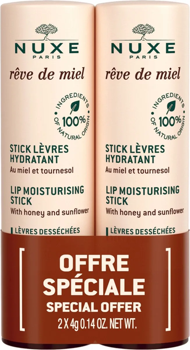 Reve De Miel Lip Moisturising Stick fra Nuxe i 2x4gr – produktbillede