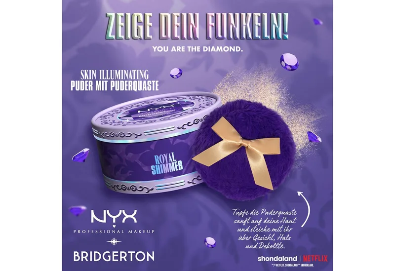 Bridgerton Royal Shimmer Skin Illuminating Powder Highlighter von NYX Professional Makeup in Lichtbruin, 1 st – Produktfoto 3 von 5