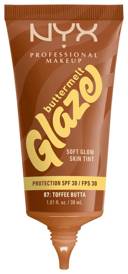 Buttermelt Glaze Soft Glow Skin Tint SPF 30 Vloeibare foundation från NYX Professional Makeup i Brun, 30 ml – produktbild 3 av 5