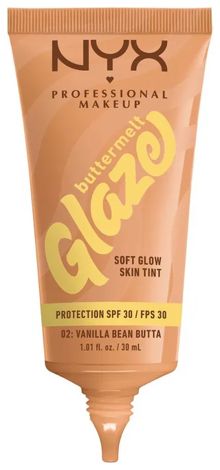 Buttermelt Glaze Soft Glow Skin Tint SPF 30 Vloeibare foundation fra NYX Professional Makeup i Lichtbruin, 30 ml – produktbillede 3 af 5