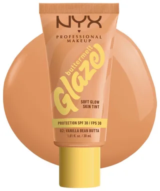 Buttermelt Glaze Soft Glow Skin Tint SPF 30 Vloeibare foundation fra NYX Professional Makeup i Lichtbruin, 30 ml – produktbillede 2 af 5