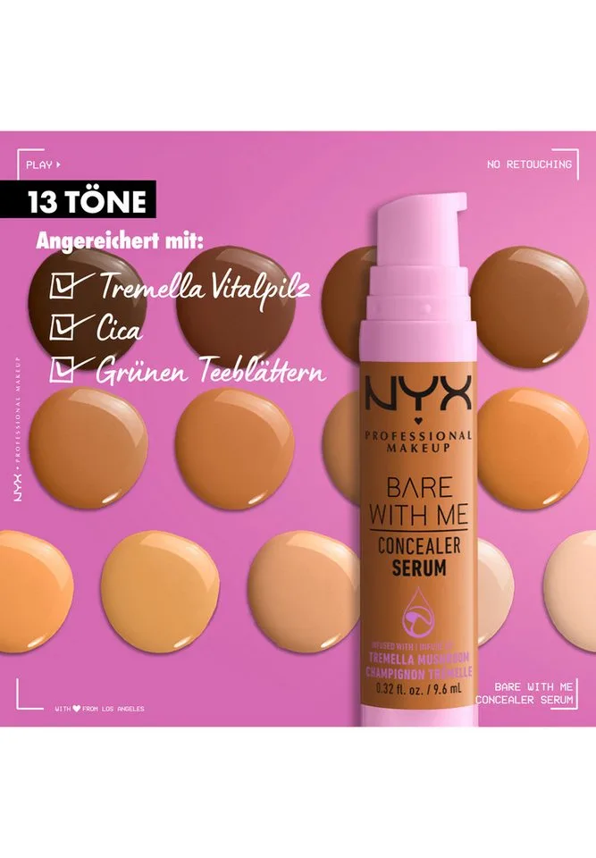 Concealer BARE WITH ME CONALER SERUM, mittlere Deckkraft, kaschiert, rote oder entzündete Hautstellen by NYX Professional Makeup in Beige – product photo 5 of 5
