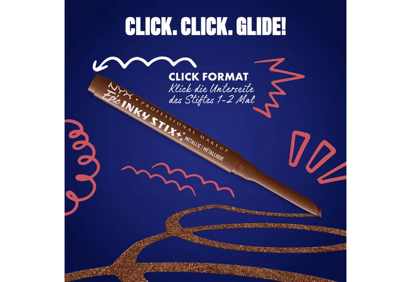 Eyeliner EPIC INKY STIX CREAM GEL EYELINER, ideal für definierte Lidstriche und vielfältige, ausdrucksstarke Looks von NYX Professional Makeup in Gold – Produktfoto 2 von 4