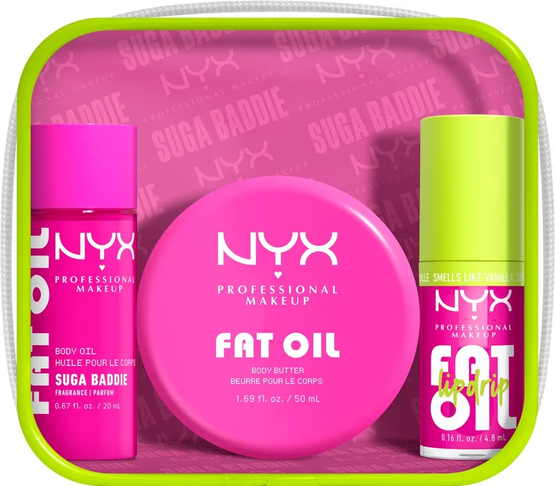 Fat Oil Lip & Body Kit - Voor ultiem glanzende finish - Travel Set - Suga Baddie by NYX Professional Makeup – product photo