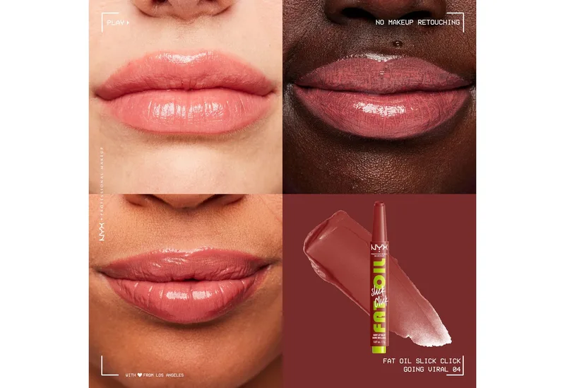 Fat Oil Slick Click - shiny lip balm - going viral (rose) (04) - high shine fra NYX Professional Makeup – produktbillede 4 af 4