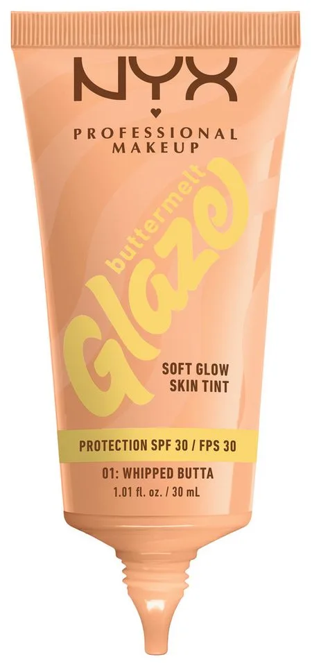 Foundation BUTTERMELT GLAZE SOFT GLOW SKIN TINT + LSF 30, Pflegend, spendet Feuchtigkeit, ohne Rückstände und öliges Finish. von NYX Professional Makeup in Beige – Produktfoto 3 von 5