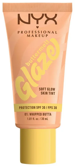 Foundation BUTTERMELT GLAZE SOFT GLOW SKIN TINT + LSF 30, Pflegend, spendet Feuchtigkeit, ohne Rückstände und öliges Finish. von NYX Professional Makeup in Beige – Produktfoto 1 von 5