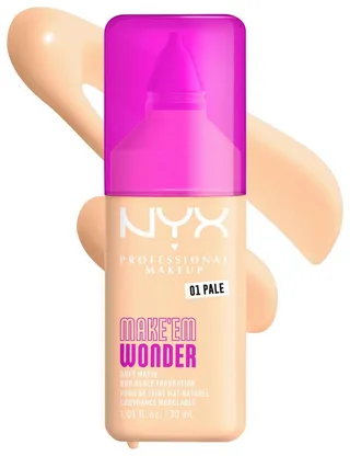 Foundation MAKE 'EM WONDER FOUNDATION, perfekter No-Makeup-Makeup-Look bis zum Full Glam von NYX Professional Makeup in Beige – Produktfoto 2 von 2