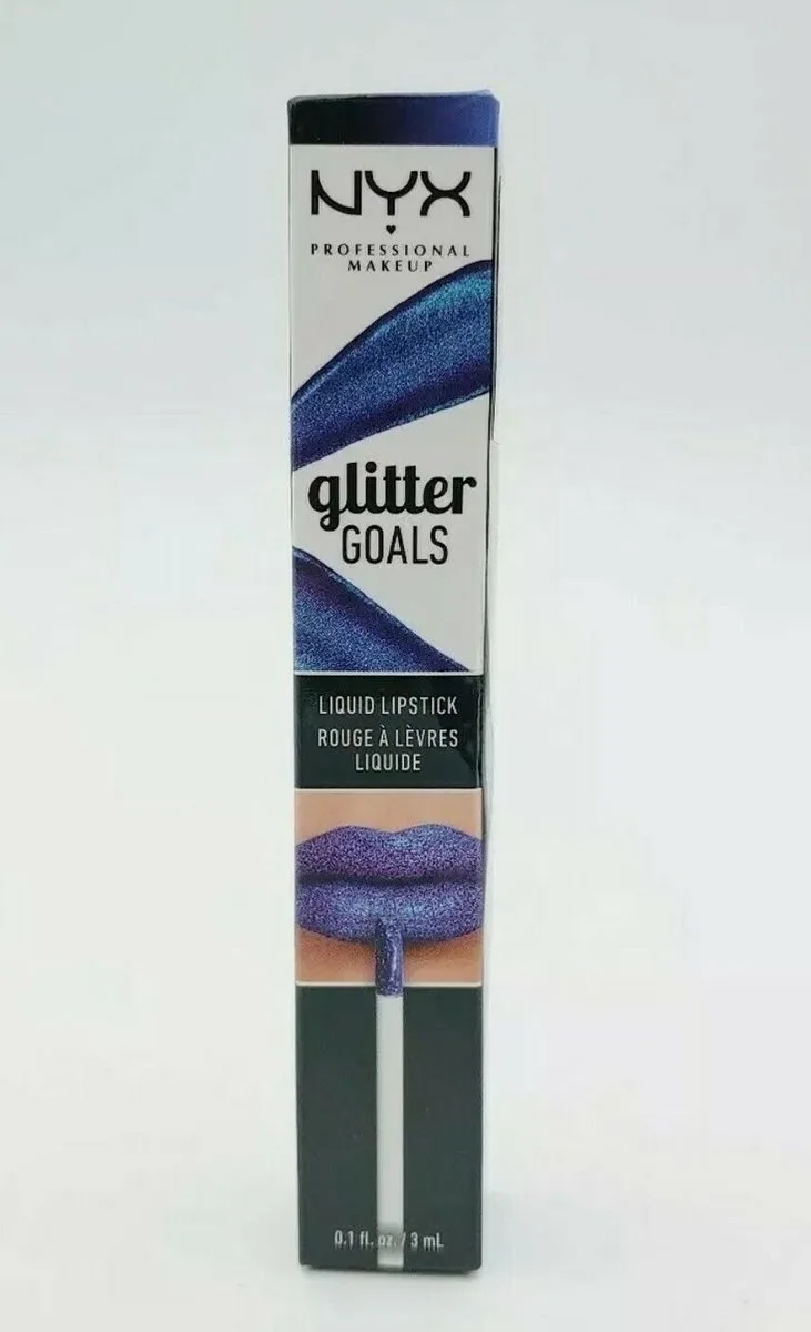 Glitter Goals Liquid Lipstick #GGLS09 Oil Spill by NYX Professional Makeup in Blue – product photo