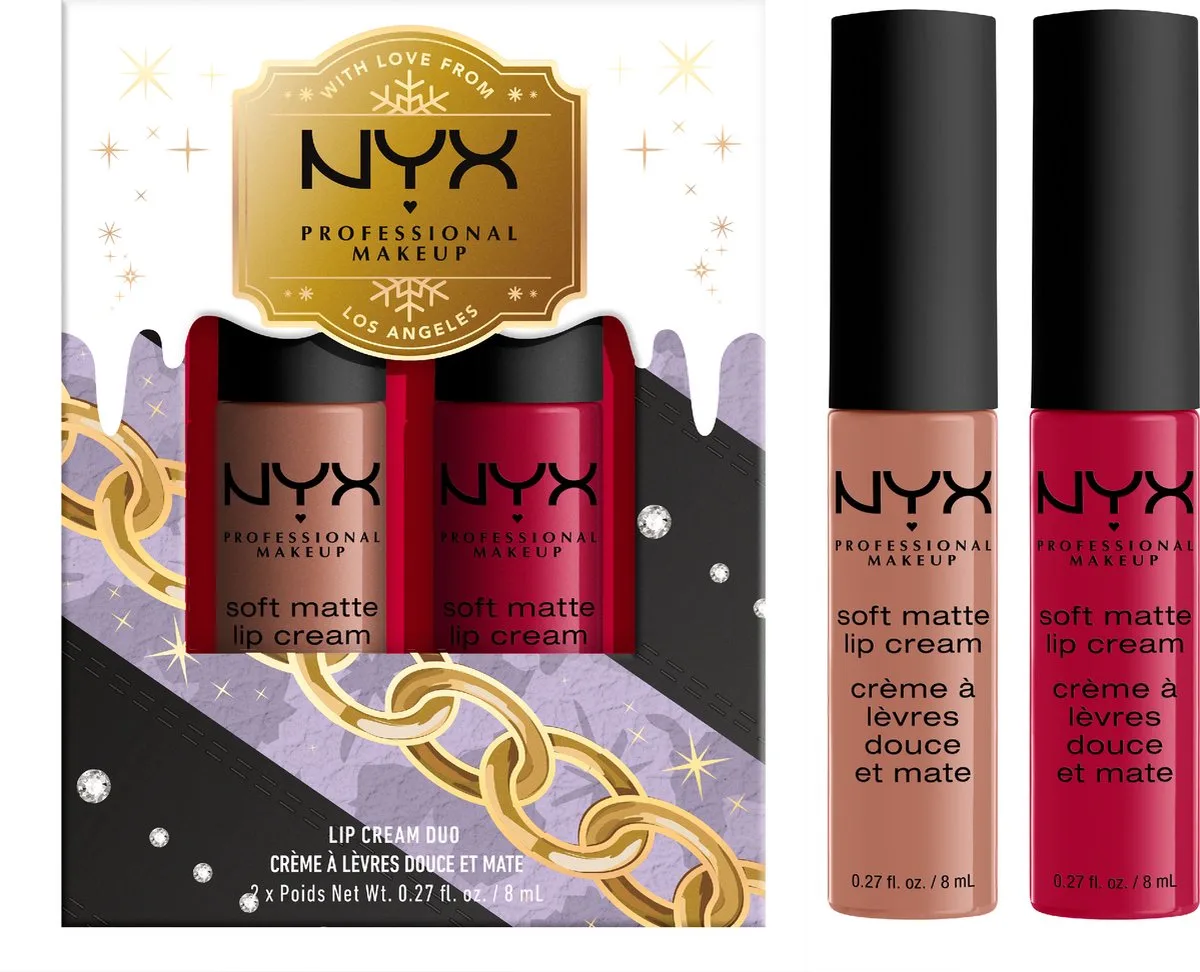 Holidays 2022 Mrs Claus - Soft Matte Lip Cream Duo 01 - Rood by NYX Professional Makeup in Multicolour – product photo