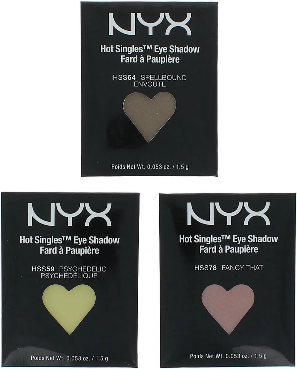 Hot Singles Refill Set B Oogschaduw (set van 3) by NYX Professional Makeup in Multicolour – product photo