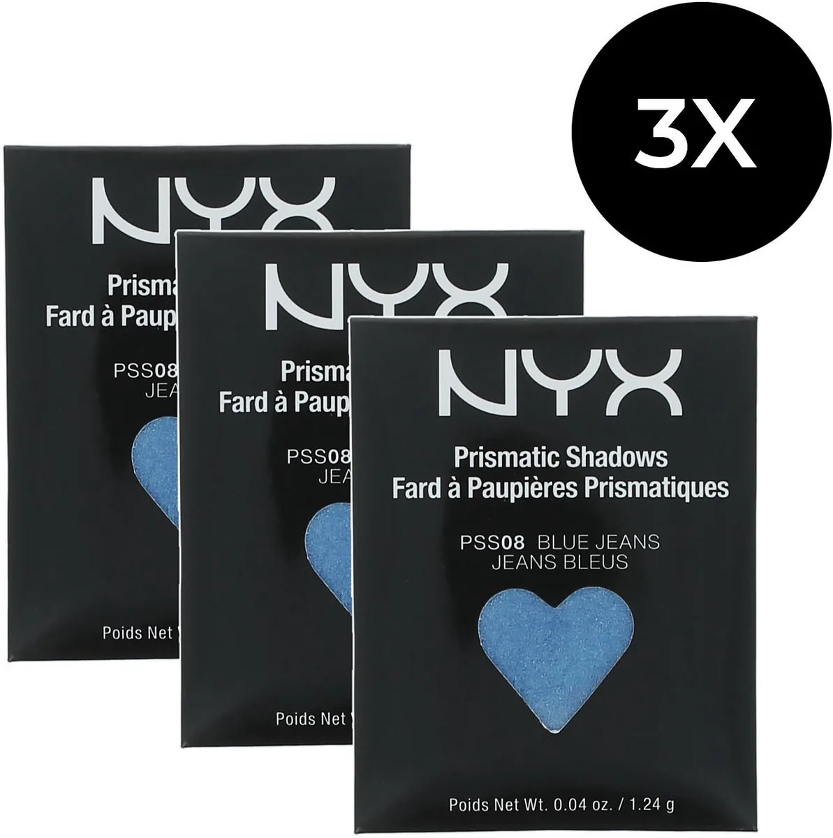 Hot Singles Refill Set C Oogschaduw - PSS08 (set van 3) by NYX Professional Makeup in Bluejeans – product photo