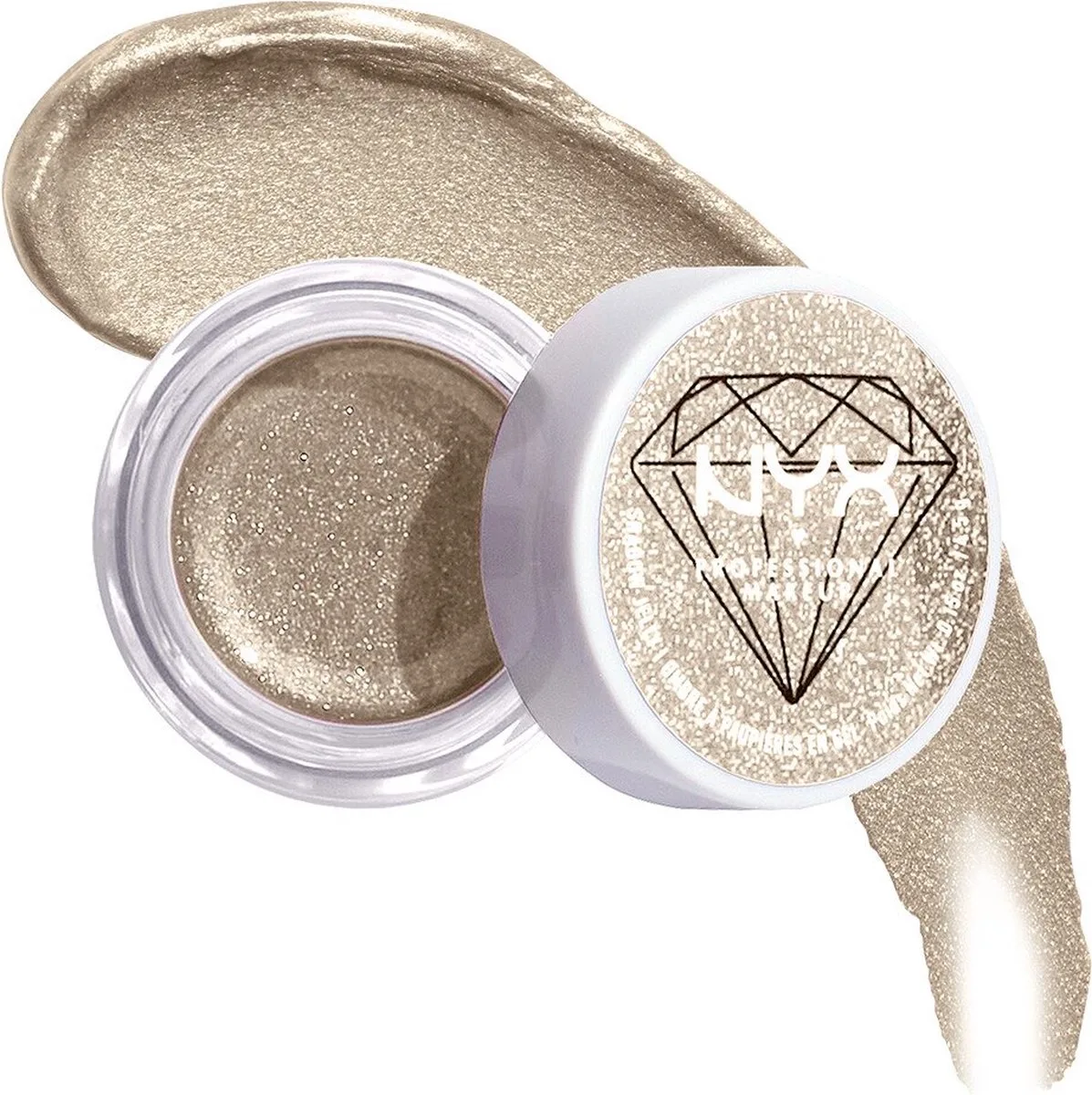 Jelly Oogschaduw fra NYX Professional Makeup i A-Lister Silver – produktbillede