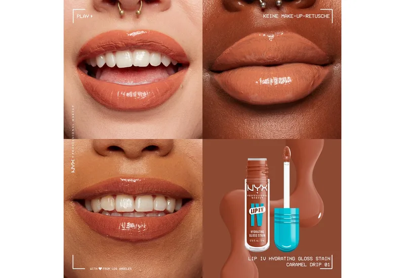 Lip I.V. Hydrating Gloss Stain Lipgloss von NYX Professional Makeup in Braun, 5 ml – Produktfoto 3 von 4