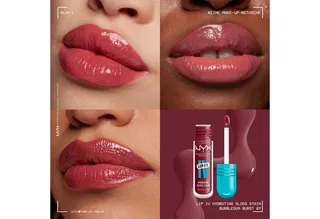 Lip I.V. Hydrating Gloss Stain Lipgloss fra NYX Professional Makeup i Donkerrood, 5 ml – produktbillede 4 af 5