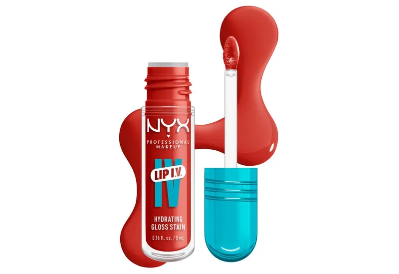 Lip I.V. Hydrating Gloss Stain Lipgloss fra NYX Professional Makeup i Donkerrood, 5 ml – produktbillede 2 af 5