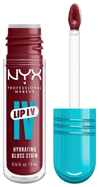 Lip I.V. Hydrating Gloss Stain Lipgloss fra NYX Professional Makeup i Donkerrood, 5 ml – produktbillede 3 af 5
